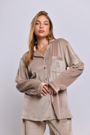 מכופתרת מגע רך stripes