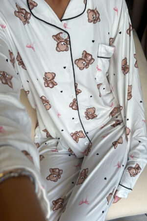 סט מכופתרת מגע רך דובי