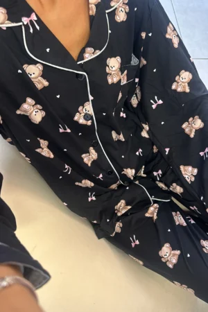 סט מכופתרת מגע רך דובי