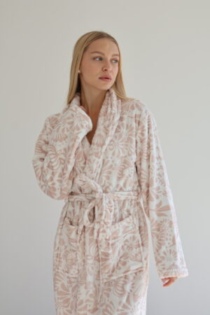 חלוק פליז ארוך floral